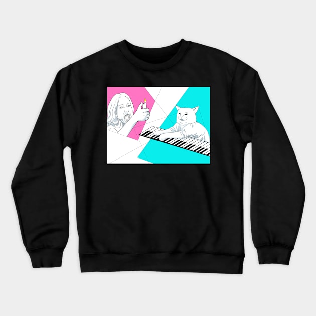 Take On Meme Crewneck Sweatshirt by Meowlentine